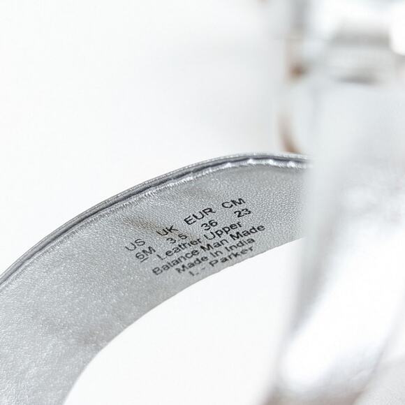 Franco Sarto Silver Leather Parker Ankle Strap Thong Sandals Size 6 - Picture 11 of 11